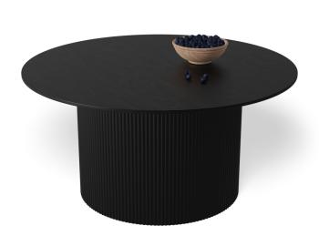 Mimi Round Coffee Table - Black Stained Ash Tabletop - Black Base