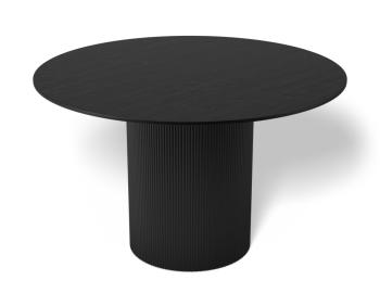 Mimi Small Round Dining Table 120cm Black Stained Ash Tabletop - Black Base