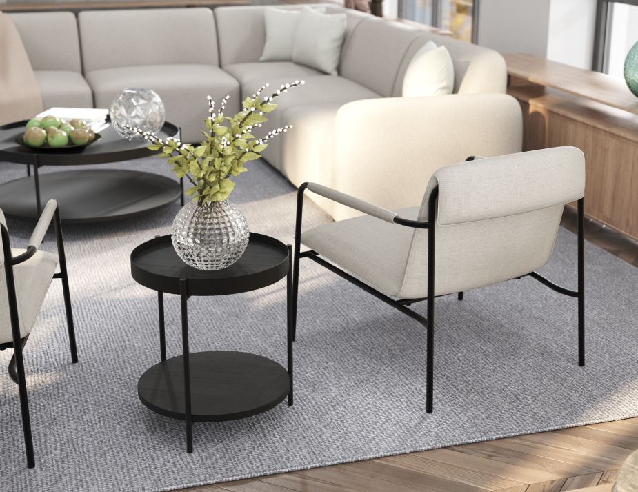 L 2 Layer Sidetable Black
