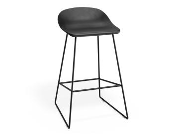 Pop Stool Black Frame with Black Shell Seat