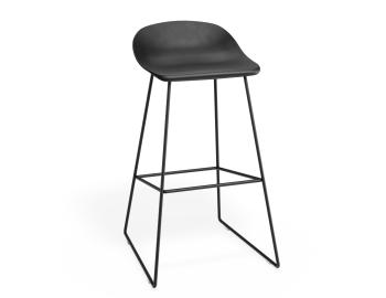 Pop Stool Black Frame with Black Shell Seat