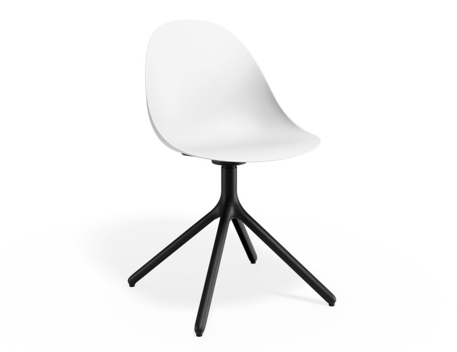 P 1 Pebble Chair Whiteseat Swivelbase