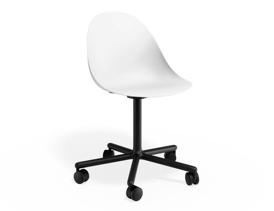 P 1 Pebble Chair Whiteseat Swivelcastors