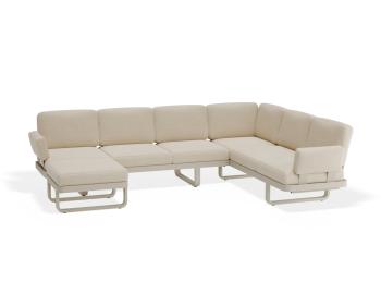 Delmar Config F - Outdoor Modular Sofa - Latte - Husk Cushions