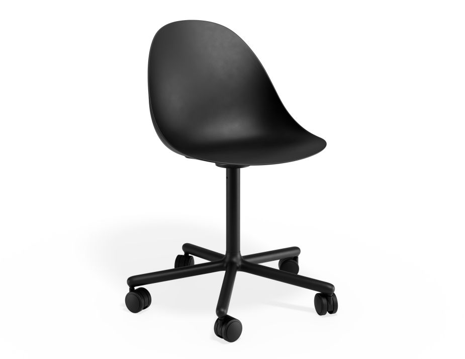 P 1 Pebble Chair Blackseat Swivelcastors