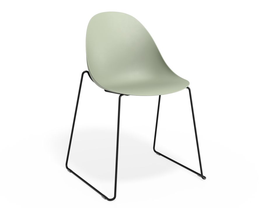 P 1 Pebble Chair Greenseat Sledblack