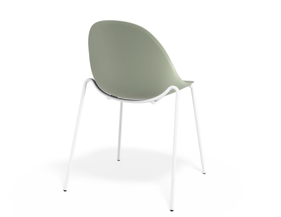P 2 Pebble Chair Greenseat 4postwhite