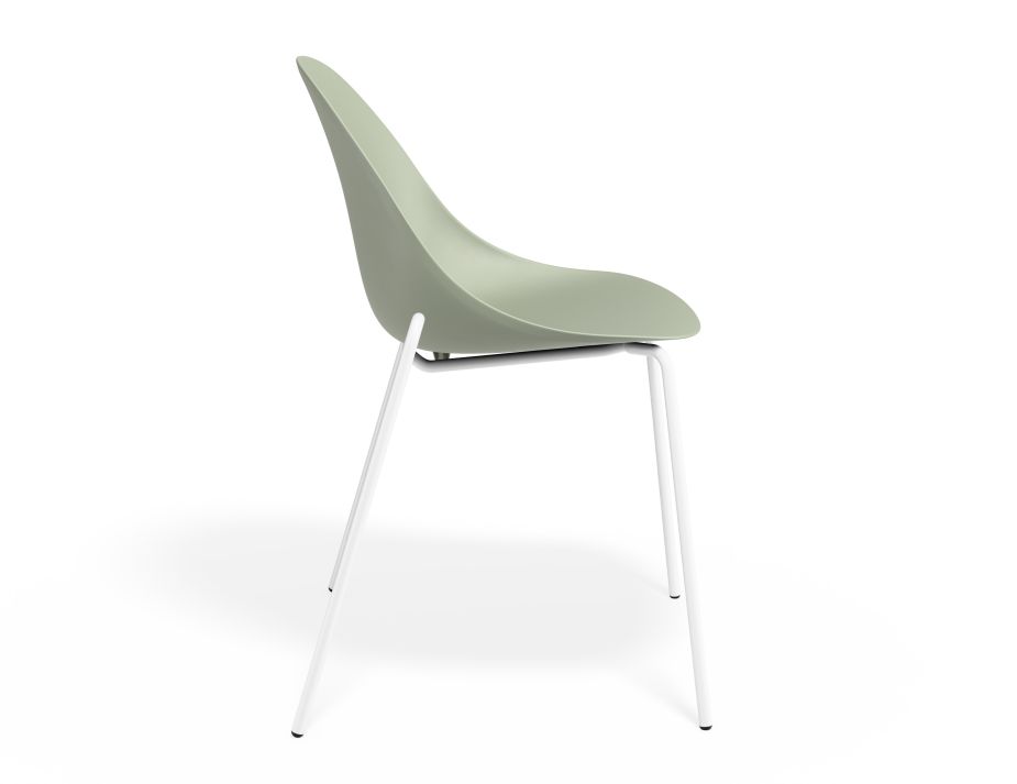 P 3 Pebble Chair Greenseat 4postwhite