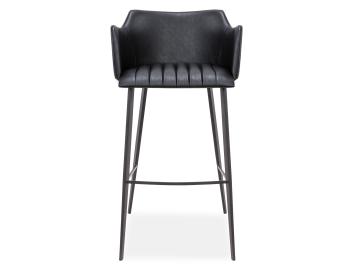 Andorra Bar Stool Black Vintage Vegan Leather