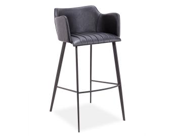 Andorra Bar Stool Black Vintage Vegan Leather