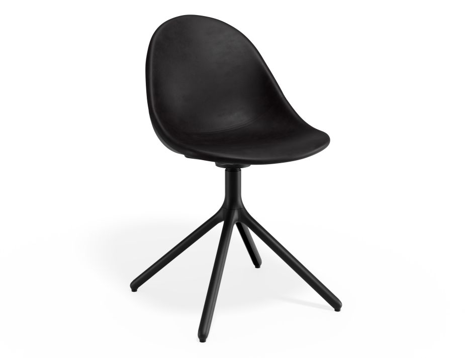 P 1 Pebble Chair Blackpuseat Swivelbase