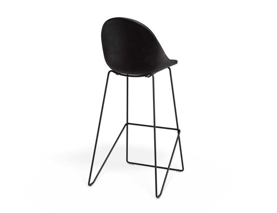 P 2 Pebble Barstool Blackpuseat Blackframe