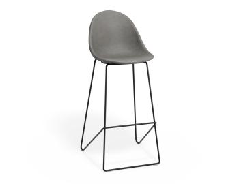 Pebble Grey Vegan Leather Bar Stool 