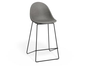 Pebble Grey Vegan Leather Bar Stool 