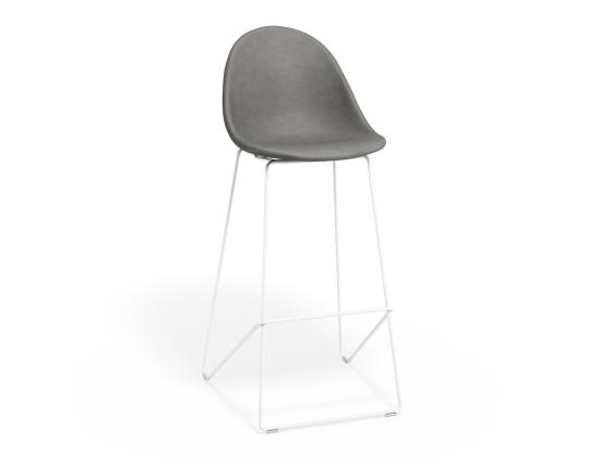 P 1 Pebble Barstool Greypuseat Whiteframe