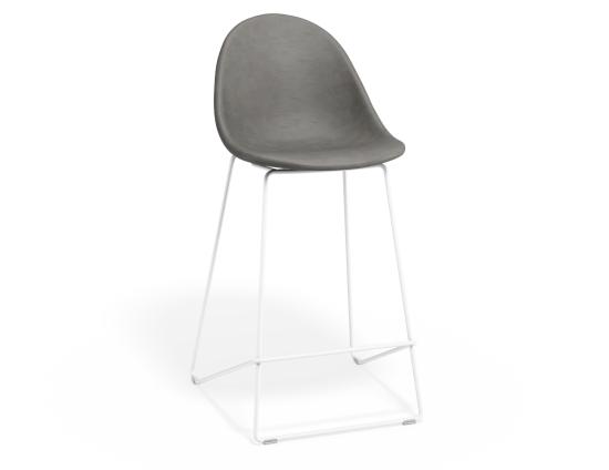 P 1 Pebble Kitchenstool Greypuseat Whiteframe