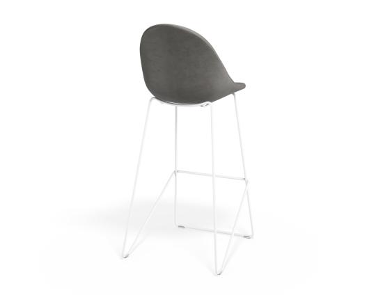 P 2 Pebble Barstool Greypuseat Whiteframe