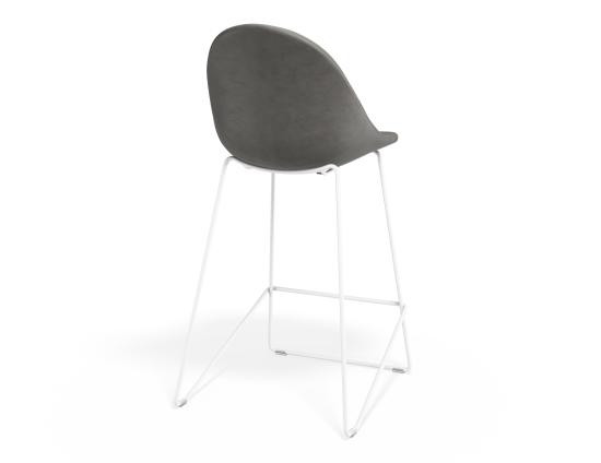 P 2 Pebble Kitchenstool Greypuseat Whiteframe