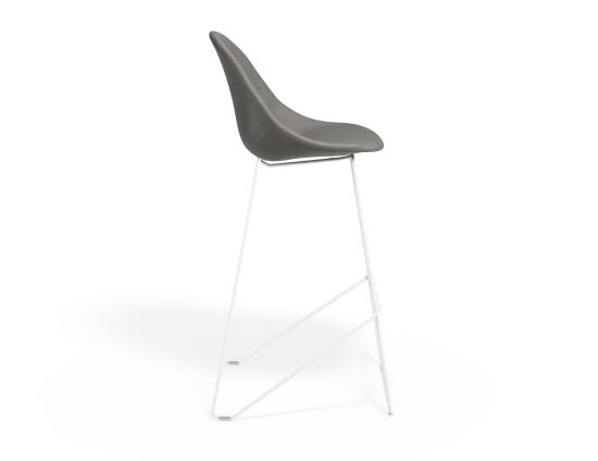 P 3 Pebble Barstool Greypuseat Whiteframe