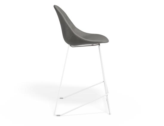 P 3 Pebble Kitchenstool Greypuseat Whiteframe