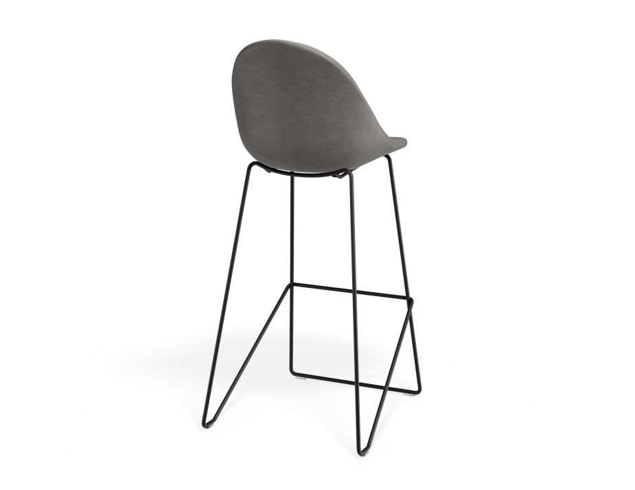 P 2 Pebble Barstool Greypuseat Blackframe