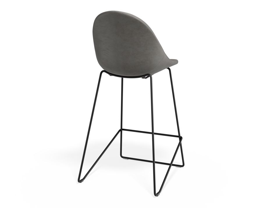 P 2 Pebble Kitchenstool Greypuseat Blackframe
