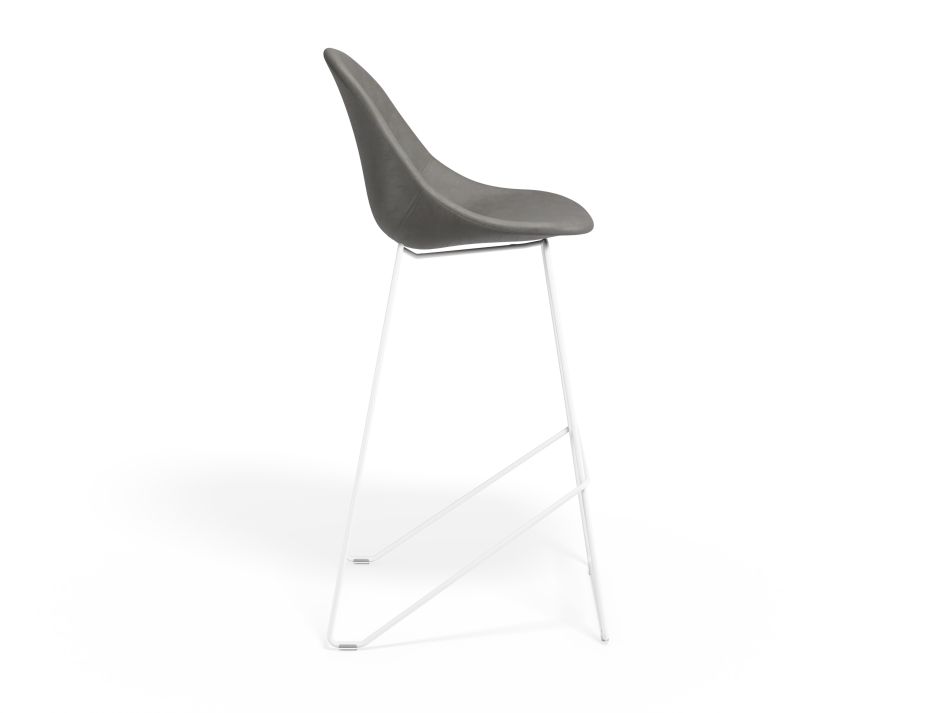 P 3 Pebble Barstool Greypuseat Whiteframe