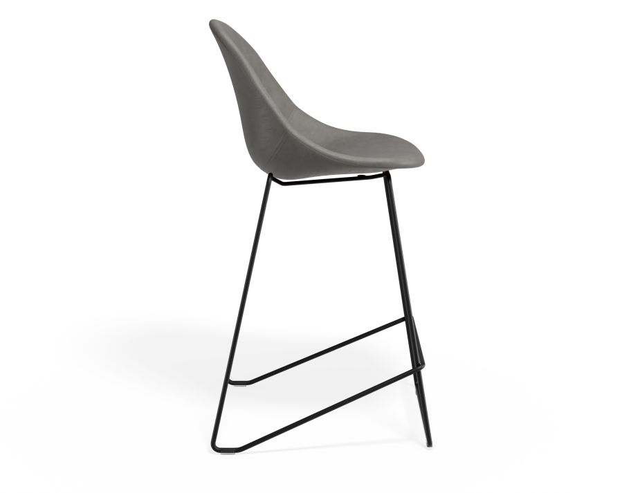 P 3 Pebble Kitchenstool Greypuseat Blackframe