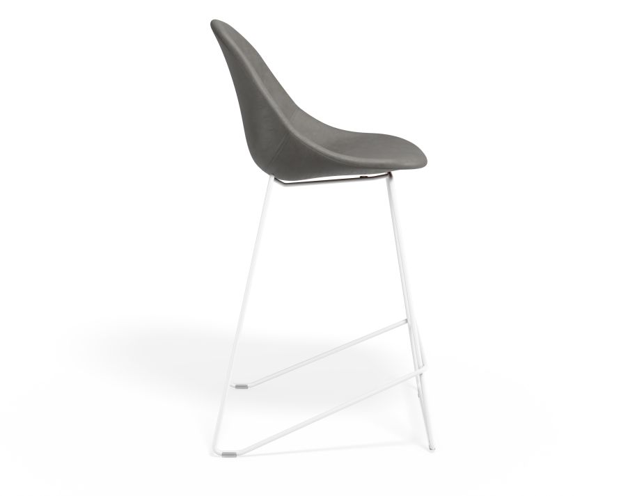 P 3 Pebble Kitchenstool Greypuseat Whiteframe