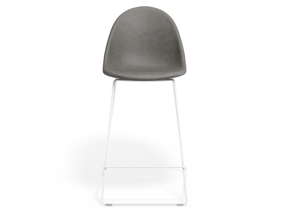 P 4 Pebble Kitchenstool Greypuseat Whiteframe