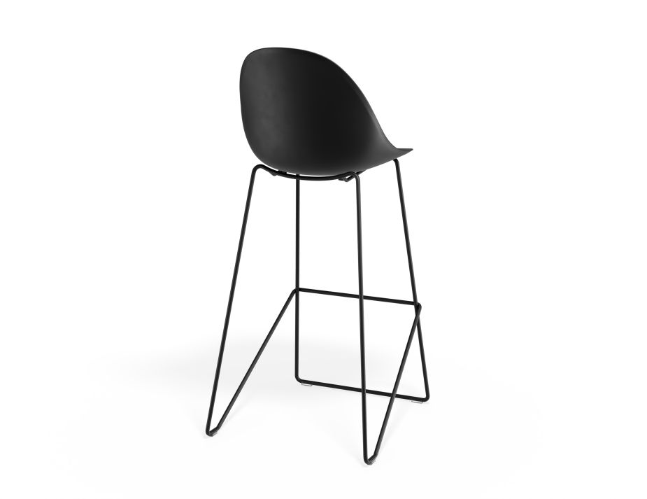 P 2 Pebble Barstool Blackseat Blackframe