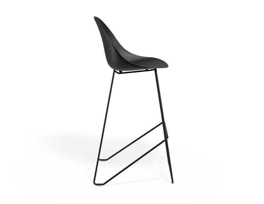 P 3 Pebble Barstool Blackseat Blackframe