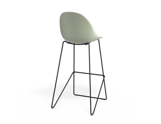 P 2 Pebble Barstool Greenseat Blackframe