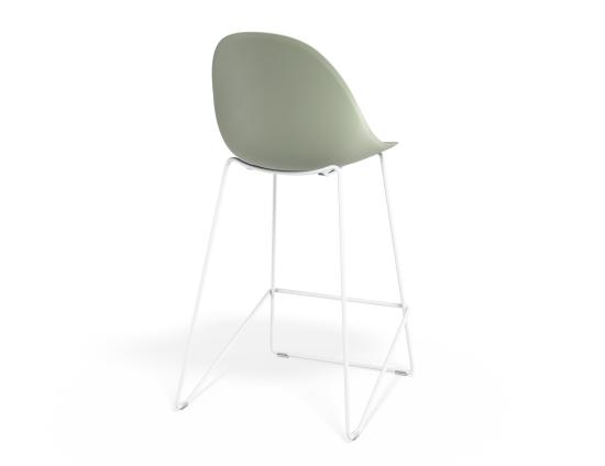 P 2 Pebble Kitchenstool Greenseat Whiteframe