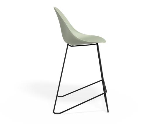 P 3 Pebble Kitchenstool Greenseat Blackframe