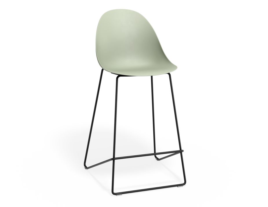 P 1 Pebble Kitchenstool Greenseat Blackframe