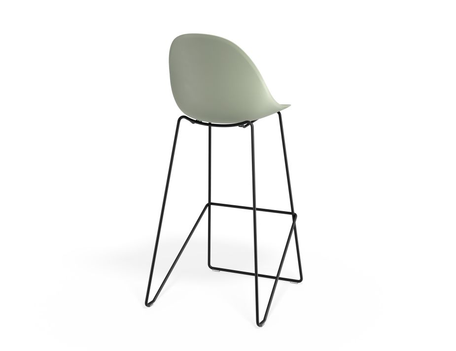 P 2 Pebble Barstool Greenseat Blackframe