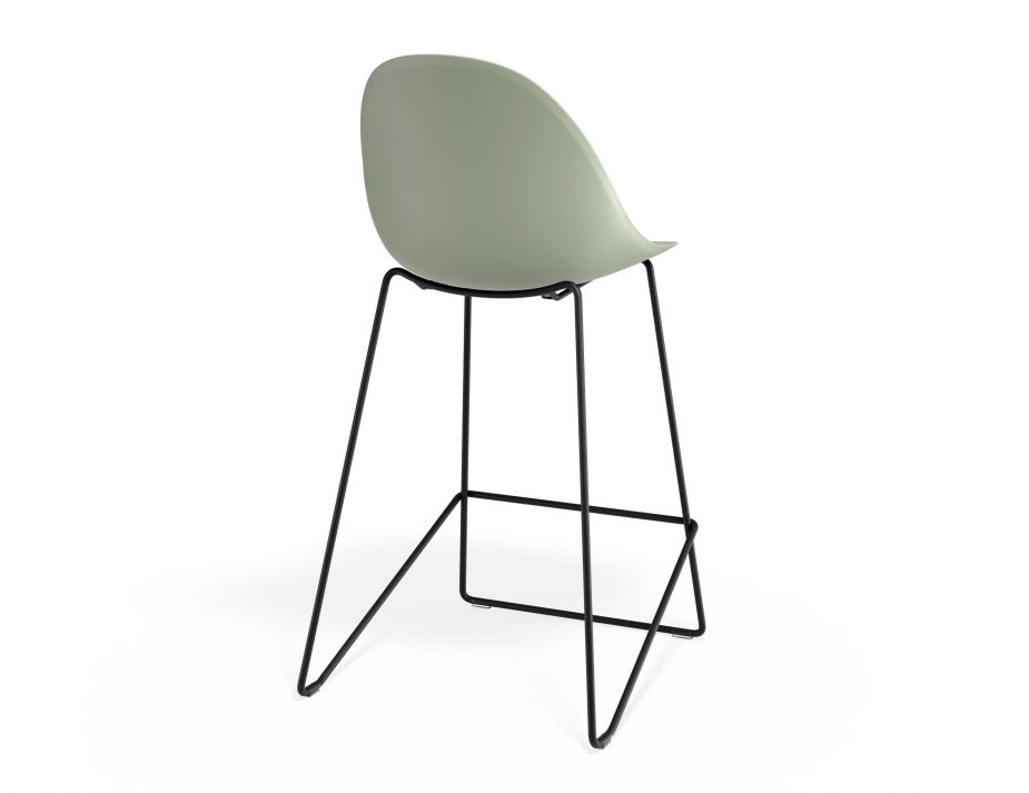P 2 Pebble Kitchenstool Greenseat Blackframe