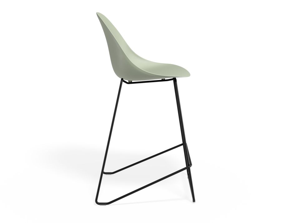 P 3 Pebble Kitchenstool Greenseat Blackframe