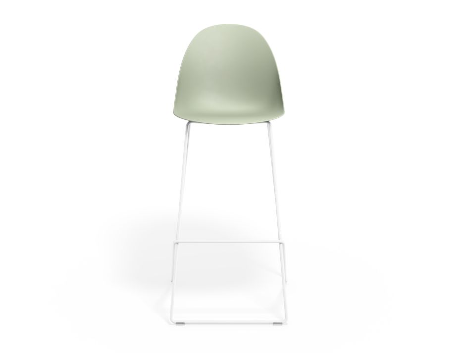P 4 Pebble Barstool Greenseat Whiteframe