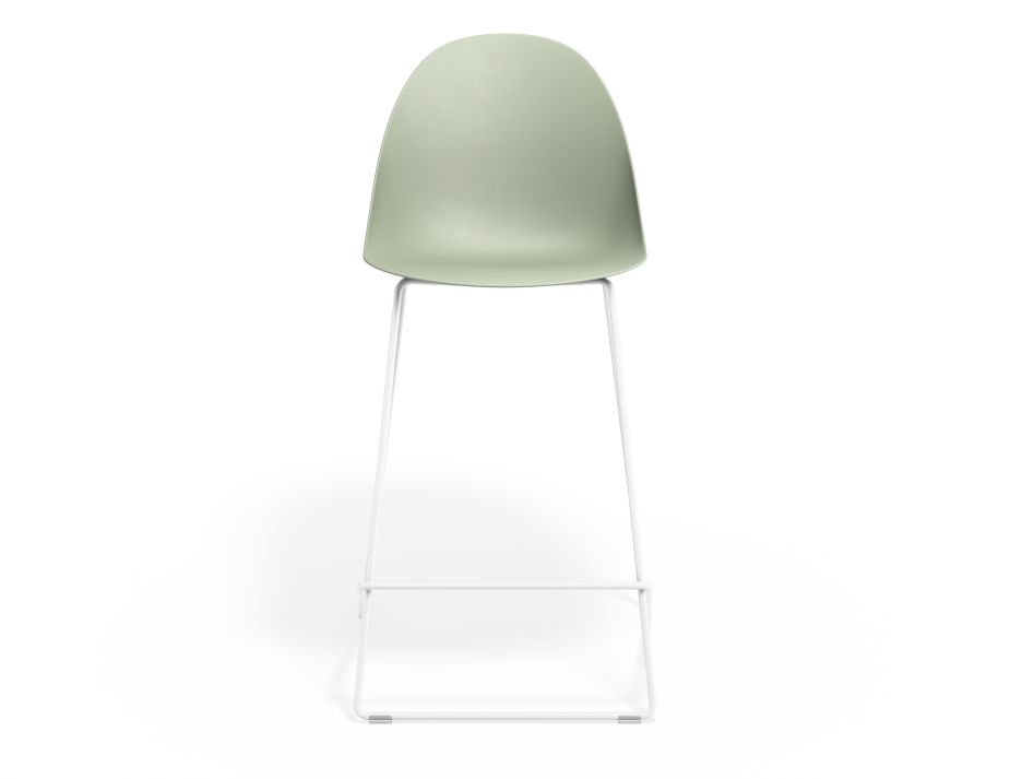 P 4 Pebble Kitchenstool Greenseat Whiteframe