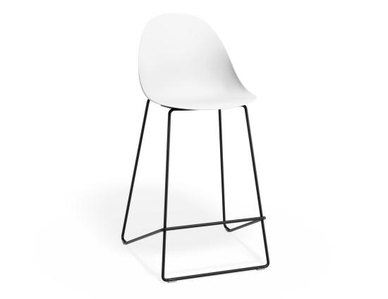 P 1 Pebble Kitchenstool Whiteseat Blackframe