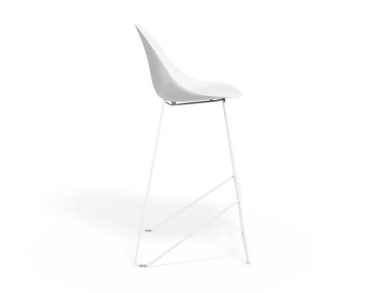 P 3 Pebble Barstool Whiteseat Whiteframe