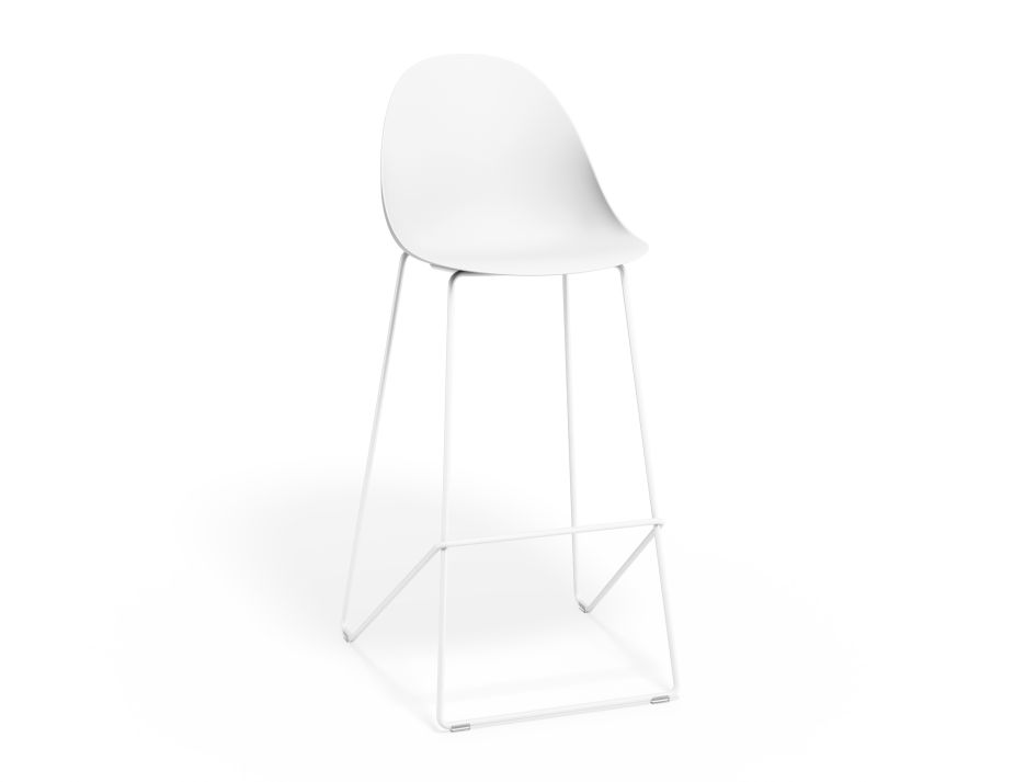 P 1 Pebble Barstool Whiteseat Whiteframe