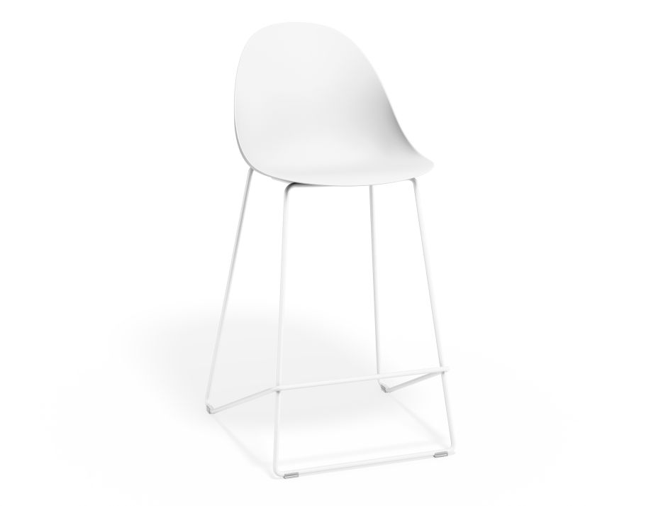 P 1 Pebble Kitchenstool Whiteseat Whiteframe