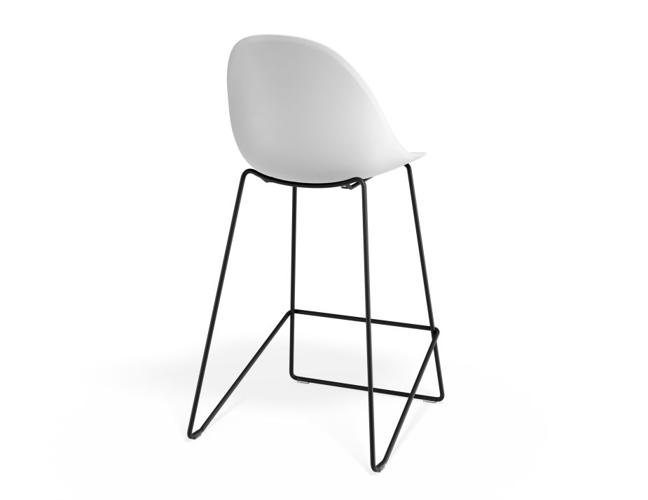 P 2 Pebble Kitchenstool Whiteseat Blackframe