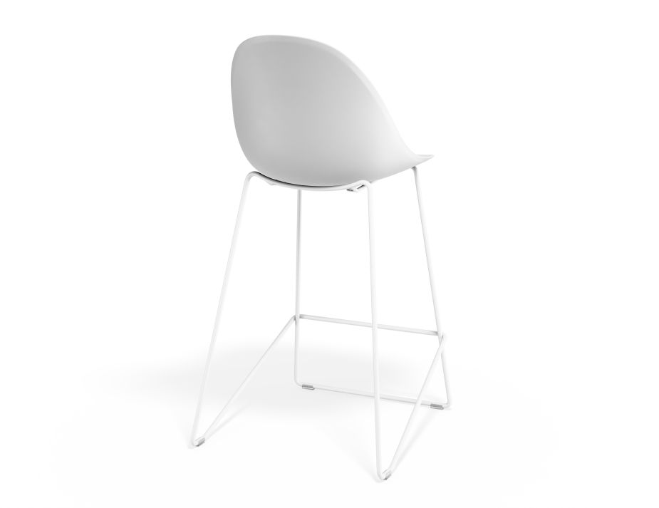 P 2 Pebble Kitchenstool Whiteseat Whiteframe