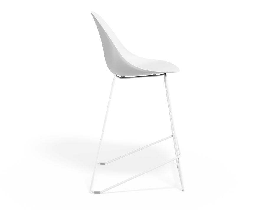 P 3 Pebble Kitchenstool Whiteseat Whiteframe