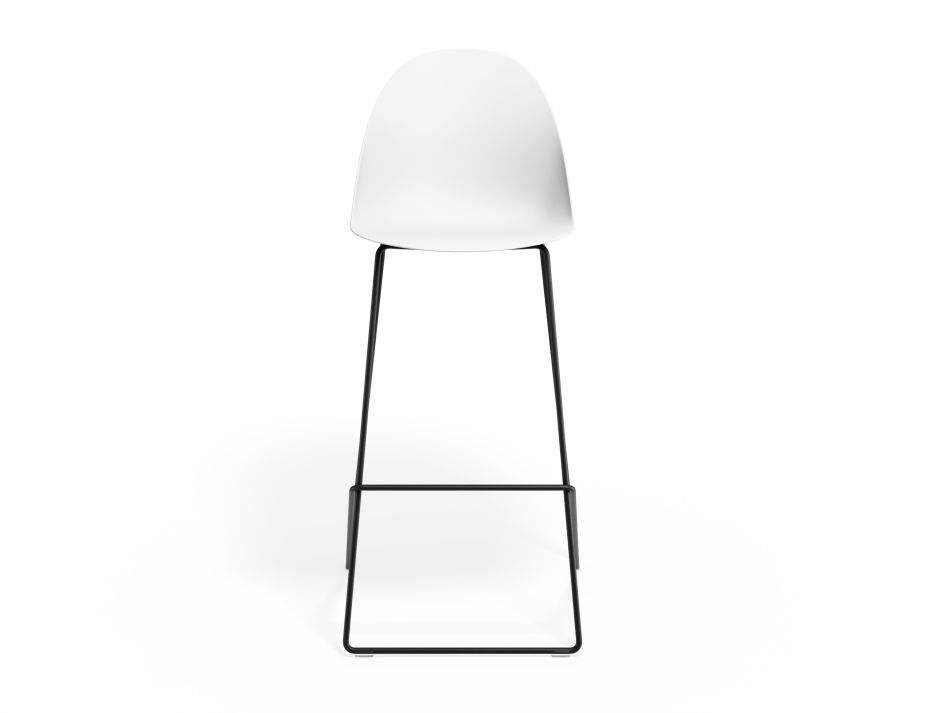 P 4 Pebble Barstool Whiteseat Blackframe