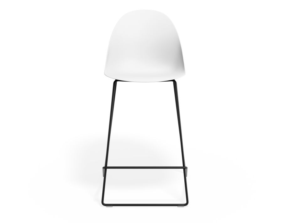 P 4 Pebble Kitchenstool Whiteseat Blackframe